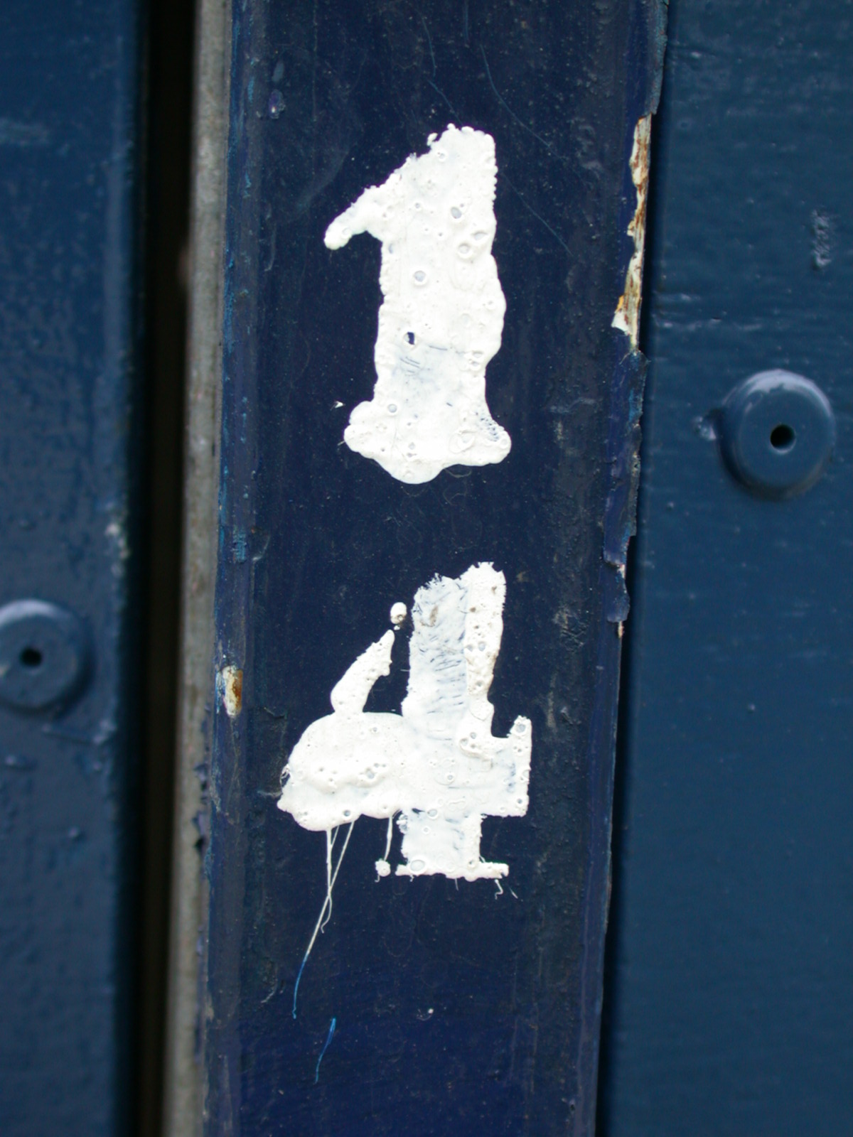 blue scripts typography numbers 1 4 14 serif painted