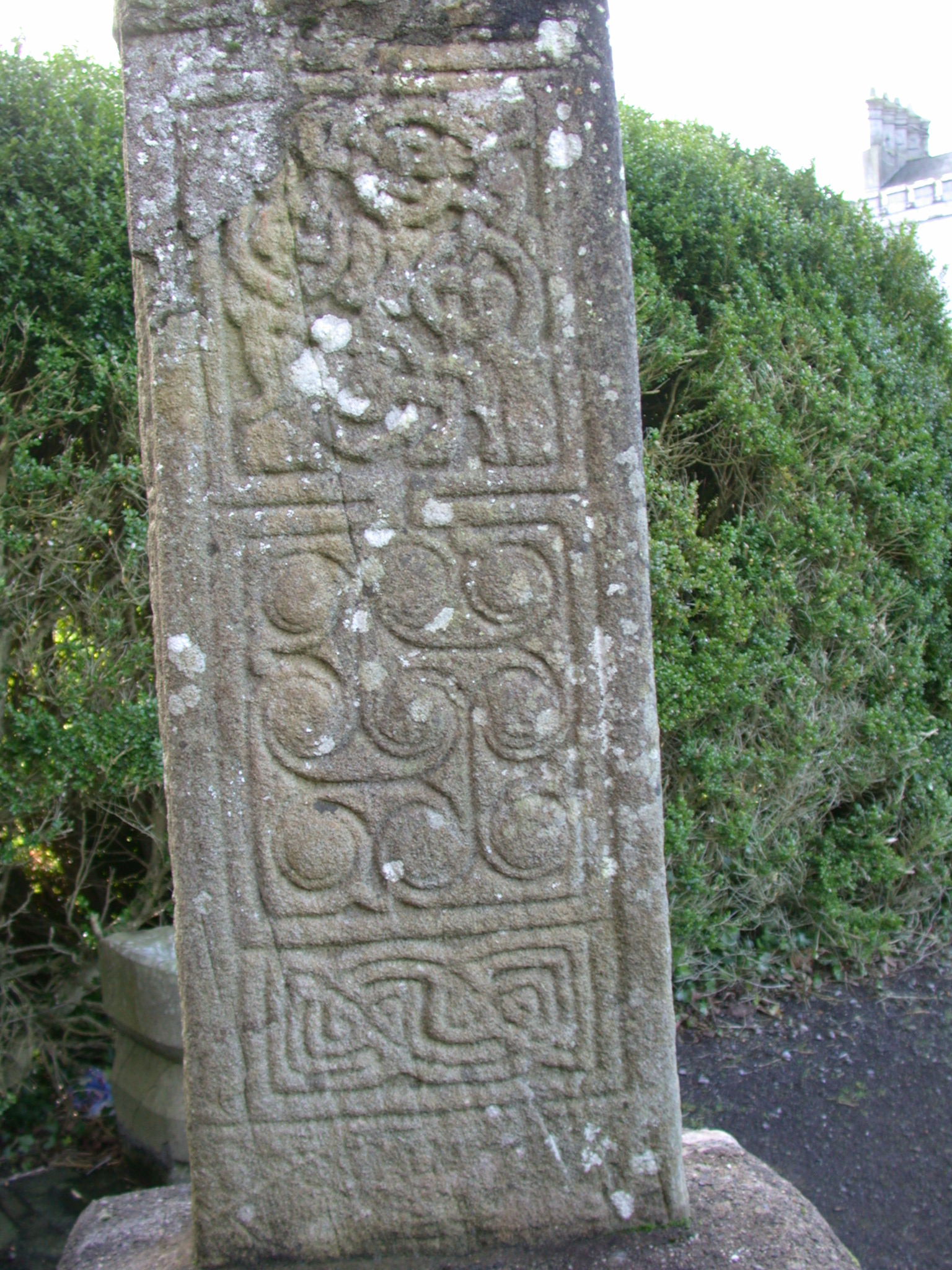old celtic gealic stone tombstone ireland scotland grey heavy block of