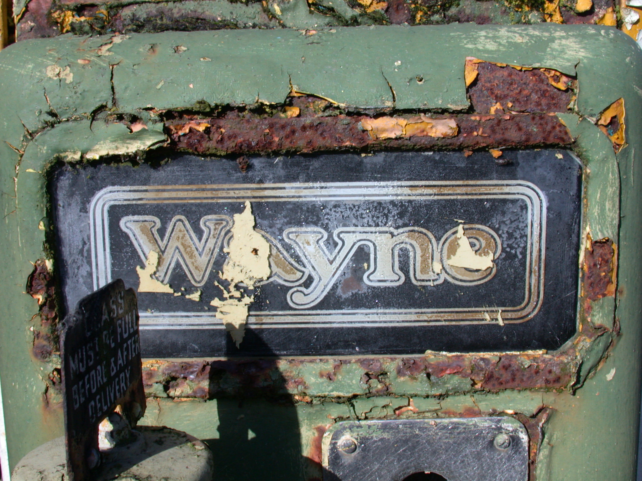 wall metal sign wayne rust chipped off old worn