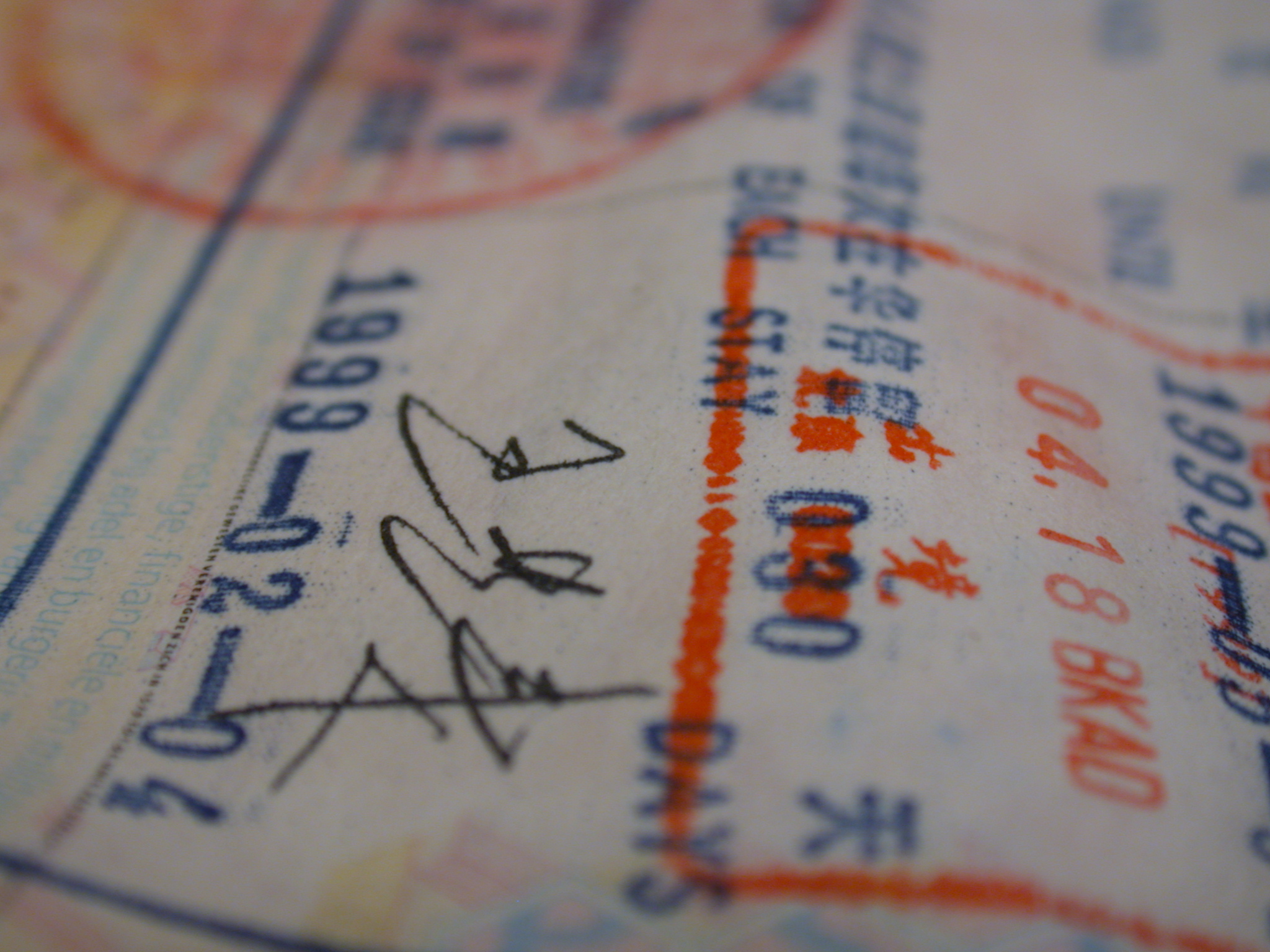 scripts visa passport typography signature china paper typography
