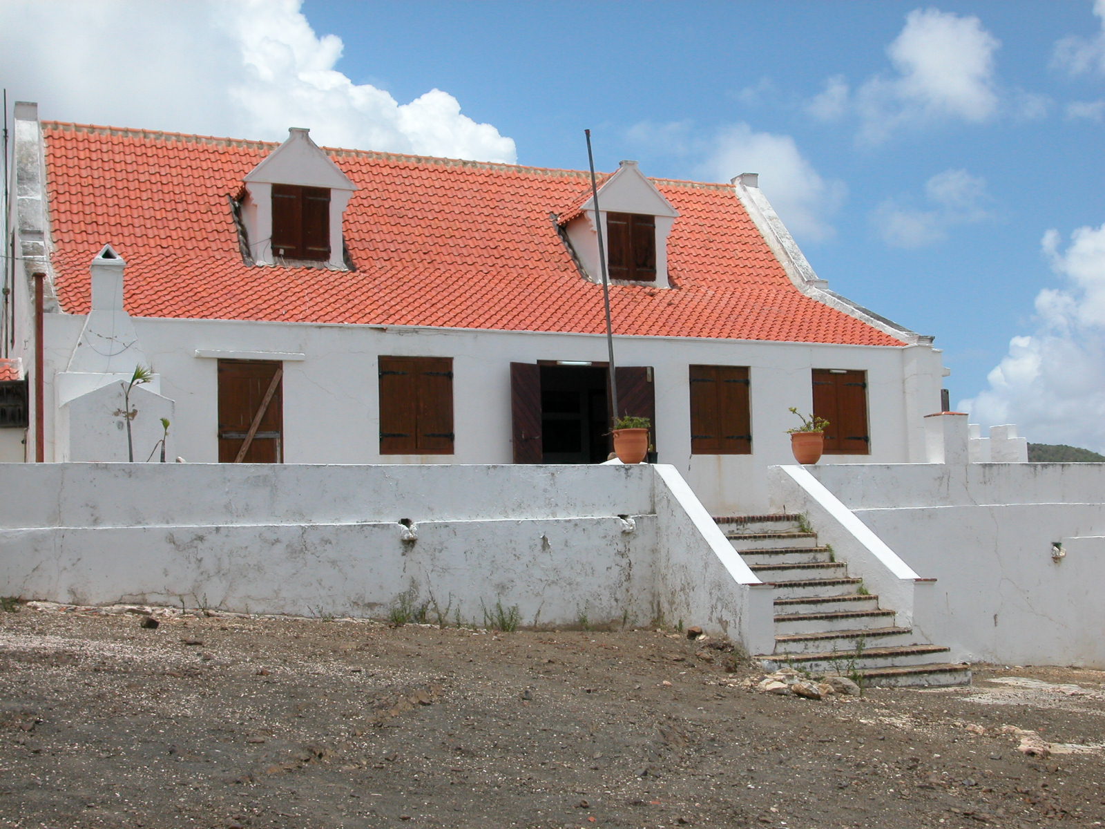 architecture exteriors white jacco curacao villa house condo roof red stairs staircase
