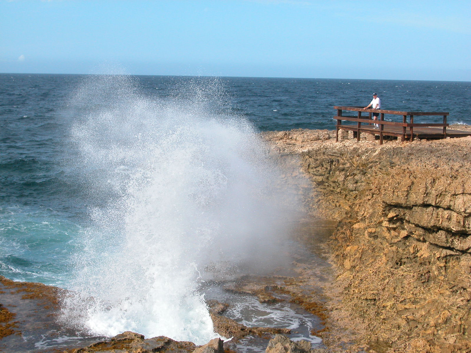 jacco curacao wave spray coast nature elements landscapes seascapes ocean human man humanoid watching rock swell