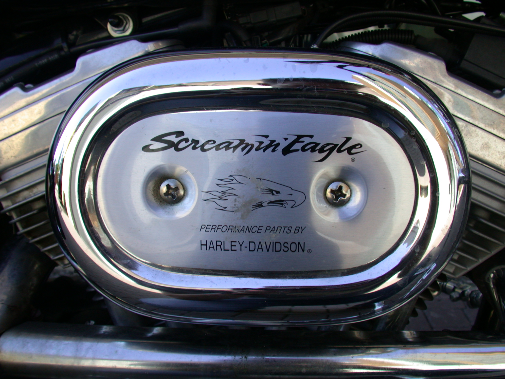 chrome metal texture engine motorcycle hd typography harley davidson screaming screamin eagle illustration logo screw screws